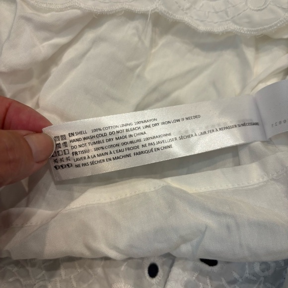 En Saison Anthro Juliet Puff Sleeve Eyelet Ruffle Big Bow Cutout Peasant Dress - Picture 3 of 11